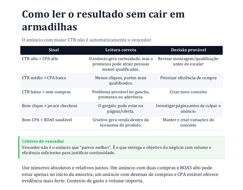 Como ler o resultado sem cair em armadilhas